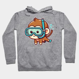 Cute monkey Underwater Hoodie